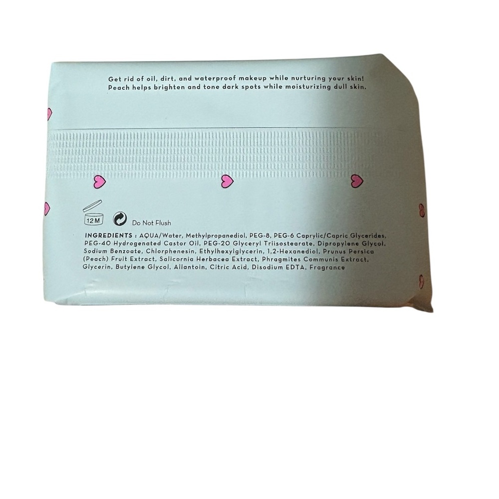 New - 2pk The Crème Shop Makeup Removing Wipes Moisturizing Peach - Picture 3 of 3